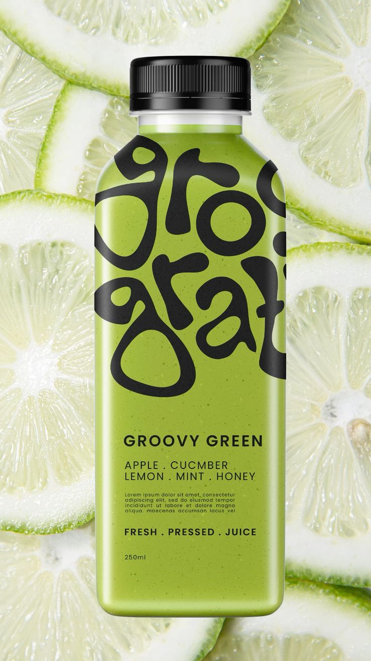 Green juice and smoothies bottle design for a…